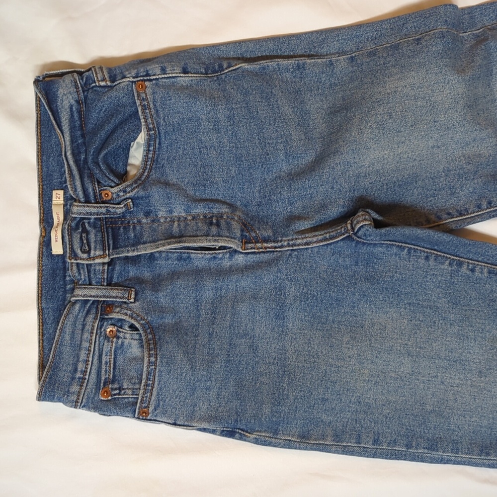 Levi Wedgie Straight Blue Denim Jeans